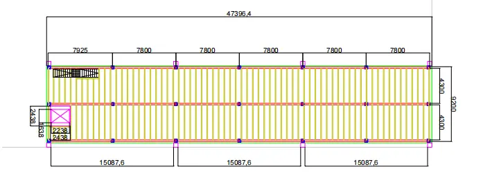 Custom mezzanine floor engineering drawing with integrated lifting system