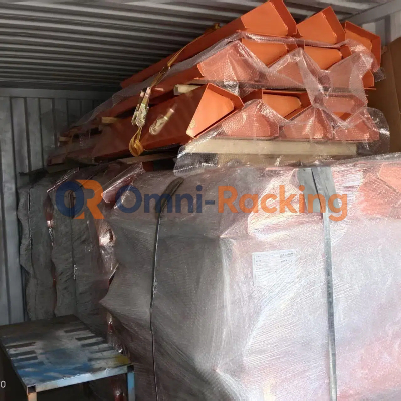 Custom heavy duty cable reel rack system for cable drum storage project in Chile